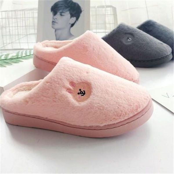 

winter women's cozy fur memory foam slippers house shoes indoor outdoor bedroom warm soft mute flat cartoons fluff, Black