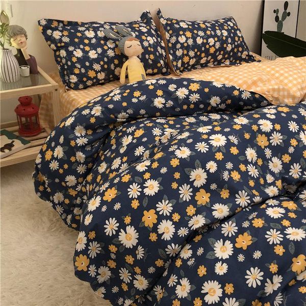 

bedding sets flowers set with quilt duvet cover flat sheet pillowcase boys girls children single full  bed linen