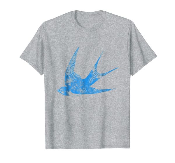 

Distressed Swallow blue bird silhouette birder shirt, Mainly pictures