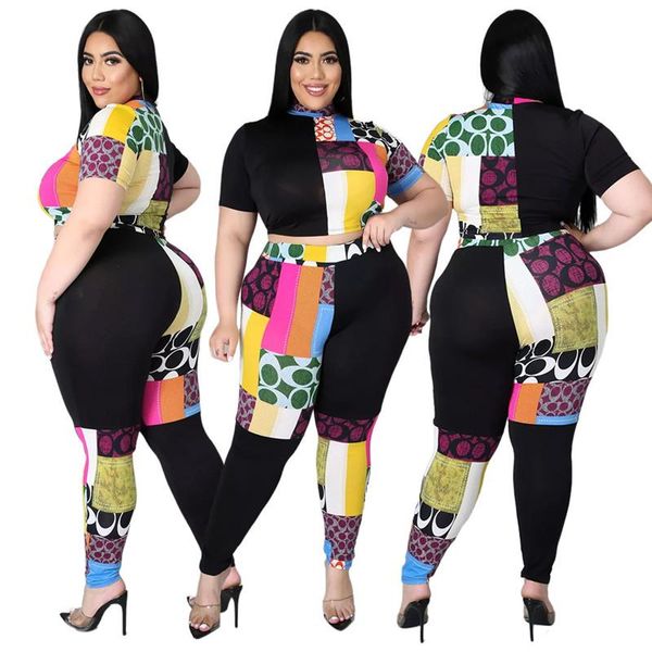

plus size tracksuits pants sets two piece set women wholesale bodycon stretch patchwork casual jogging suit tracksuit summer drop, Black