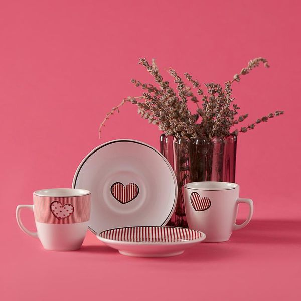 

cups & saucers porcelain love coffee cup set of 2 valentine's day