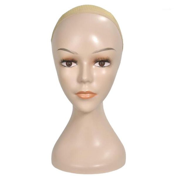 

mannequin head wig display styling cap for women hat skin color1