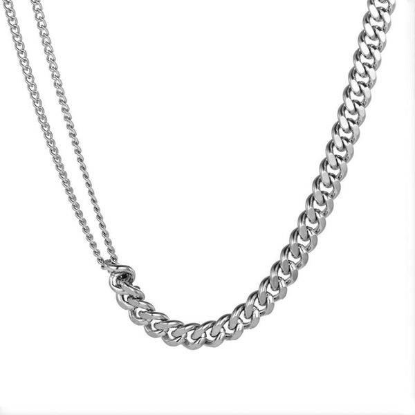 

chains 2021 temperament fashion cube rope chain men necklace classic stainless steel for jewelry gift, Silver