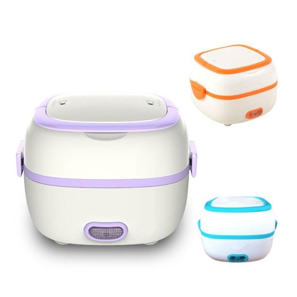 

electric skillets multifunctional lunch box mini rice cooker heater steamer with stainless steel bowls egg steaming rack h05f
