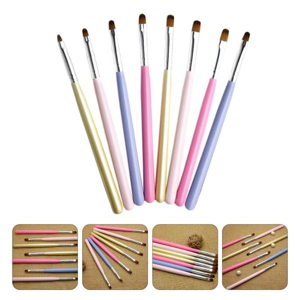 

nail brushes 8pcs art extension liner, Yellow
