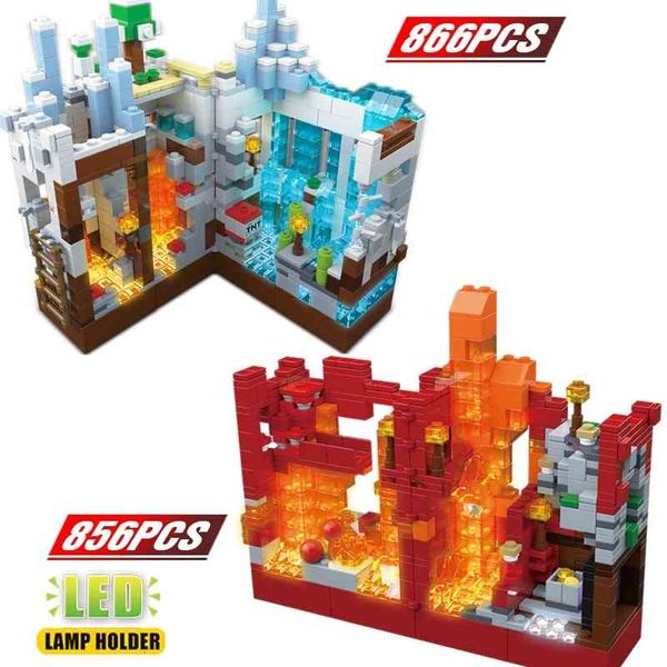 

light mine hell jungle with figures bricks toys for kids creator designer building blocks 1008