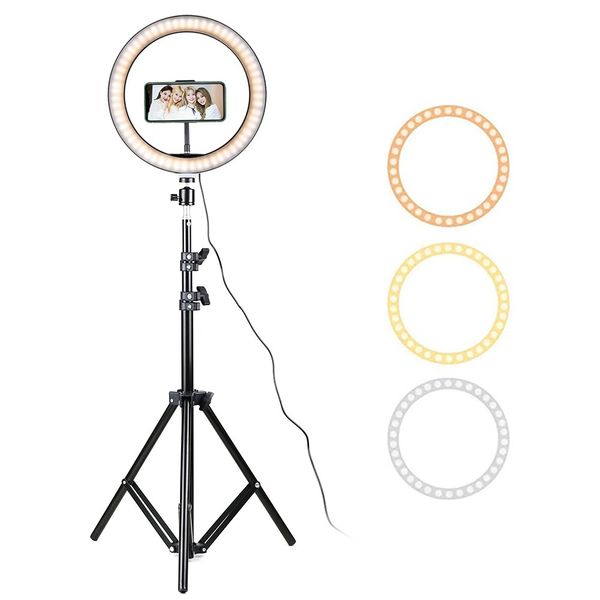 26Cm10inch RGB LED Dimmable Selfie Ring Light Lâmpada USB Anel de Selfie para Telefone Estúdio Live Youtube