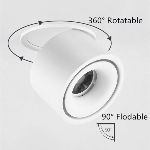 

foldable 360 degree rotation led ceiling spot lights 7w 10w 12w 15w downlight surface mounted for kitchen bathroom light