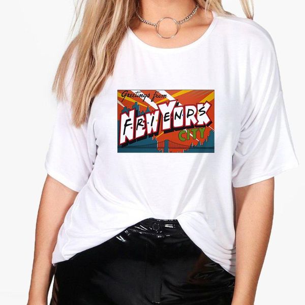 

women's t-shirt friends tv show tshirt clothes city style shirt women short sleeve t summer cartoon exquisite female trend, White