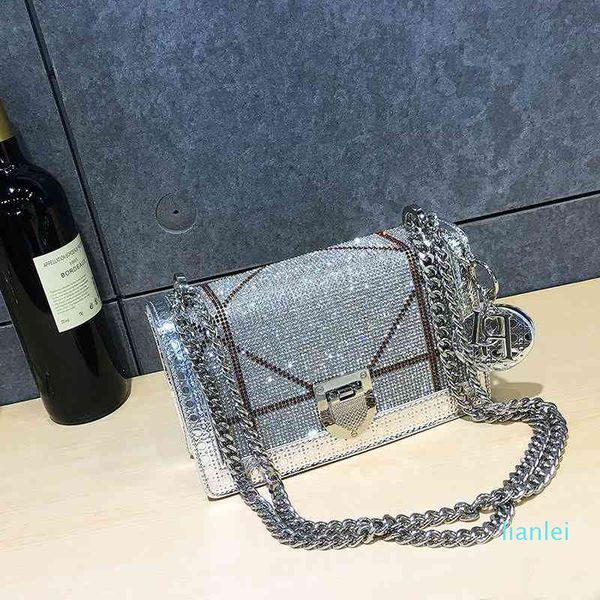 

women's single shoulder women's oblique span bag 2021 new net red simple flash small square