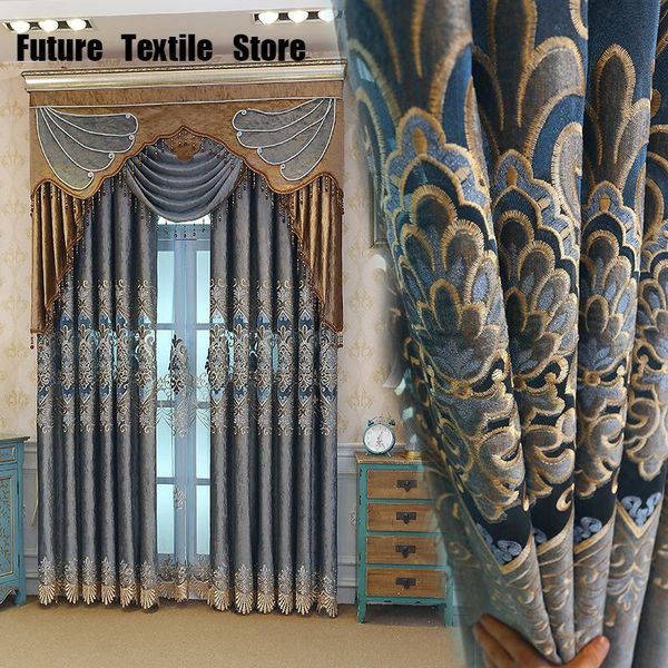 

curtain & drapes flannel european embroidered curtains water-soluble hollow tie rong lian tou window for living room bedroom