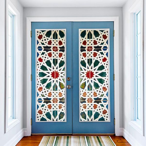 

wallpapers 3d kaleidoscope color pvc wallpaper stickers door window styling mural home bathroom kitchen decoration waterproof