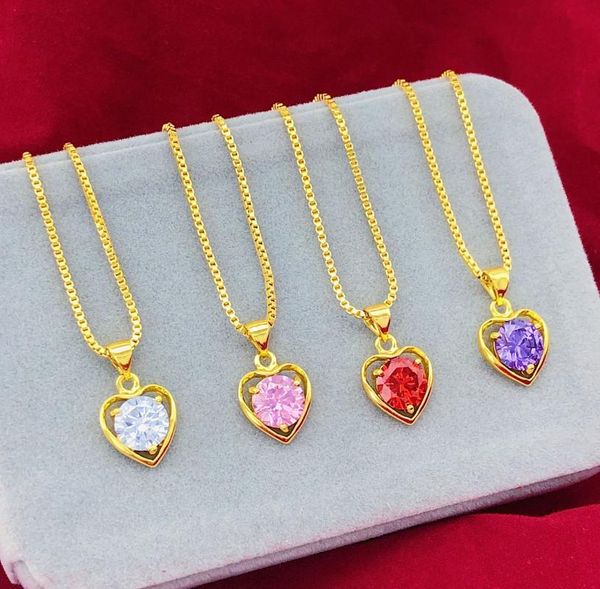 

chains fashion luxury love pendant necklace with zircon color diamond brass jewelry golden series, Silver