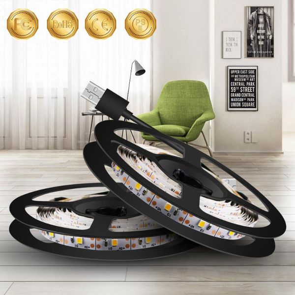 

strips 0.5m~5m usb plug 220v led strip lights 5v tv backlight lamp 2835 smd decorate lighting indoor luces navidad