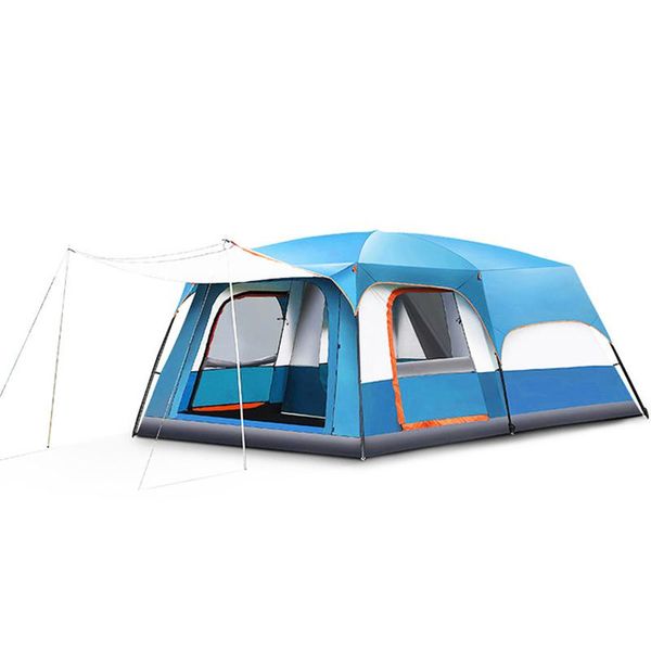 

8-12 person tent two-bedroom one-living-room family rainproof multi-person camping double layer waterproof outing big space tents and shelte
