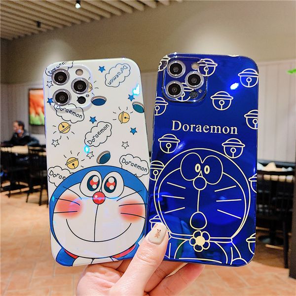 

blu-ray cartoon doraemon phone case for iphone 12 mini 11 pro max soft imd cover for iphone x xr xs max 8 7 plus back cover