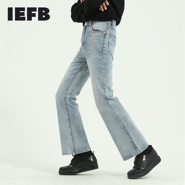 

men's wea high street hip hop casual flare jeans pant male japan korea vintage denim trousers pants 2021 spring 9y5329, Blue