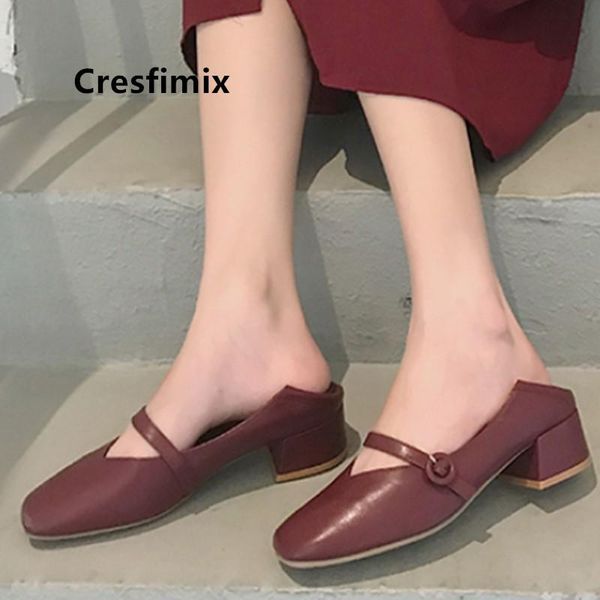

dress shoes cresfimix szpilki damskie women round toe black pu leather high heel ladies classic office heels for female a9093