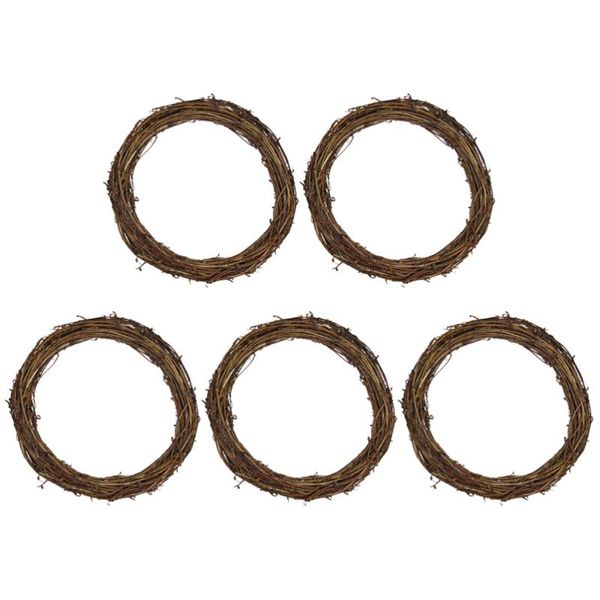 

decorative flowers & wreaths 10pcs 15cm christmas natural diy craft rattan wreath rustic hoop hanging ornaments for door window decoration