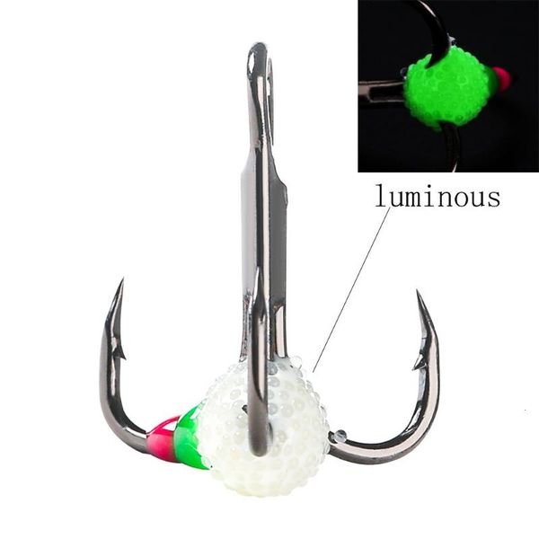 

fishing hooks 3pcs noctilucent ice hook slots three basis 6# 8# 10# colour