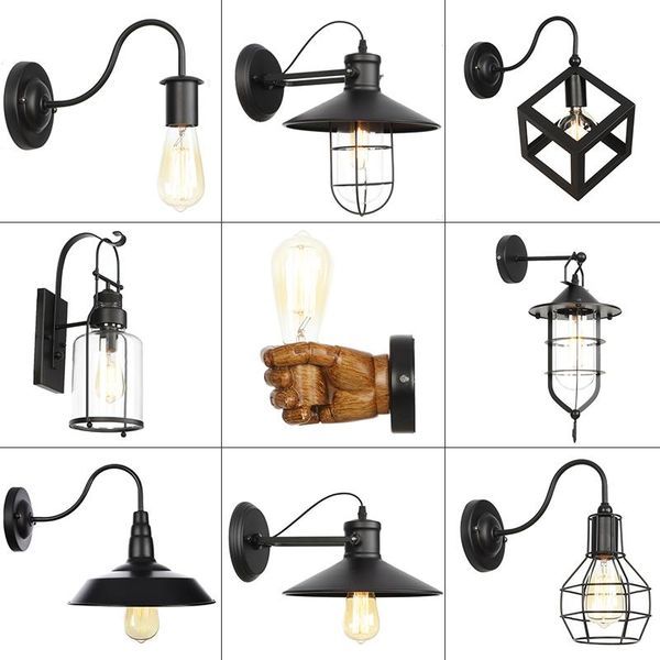 

wall lamps american loft style lamp warehouse industrial living room pastoral aisle bedside bar decorative mount