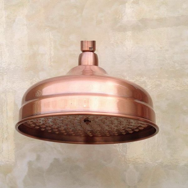 

8 ( inch ) vintage red copper antique brass round shape bath rainfall shower head / bathroom accessory (standard 1/2) ash054