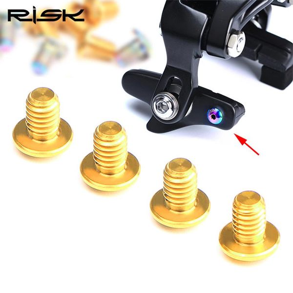 

bike brakes 2021 risk 4 pcs road c caliper brake pads skin fixed screw tc4 titanium alloy bicycle adjustment bolts
