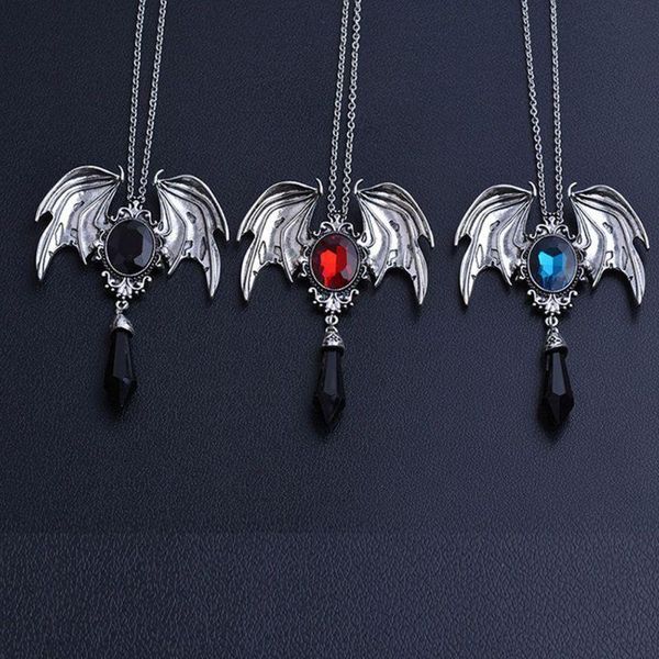 

pendant necklaces women men cool gothic plant animal necklace gragon bat eagle heart rose costume party jewelry gifts, Silver
