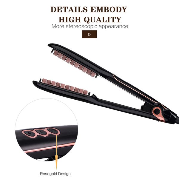 

hair volumizing iron 2 in 1 hair straightener curling ceramic crimper corrugated curler flat iron 3d fluffy hair styling tool perfections