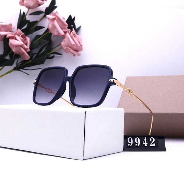 

9942 designer sunglasses leg logo women's fashion classic sunglass 8 color selection with box, White;black