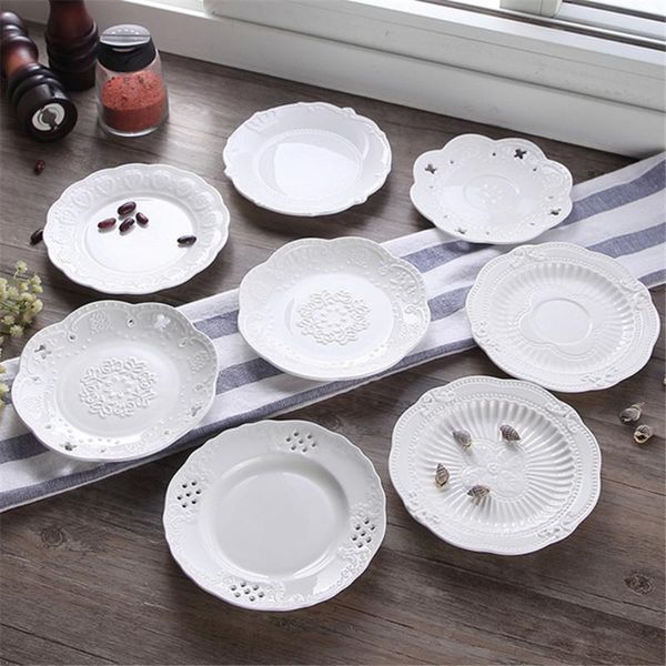 

dishes & plates nordic creative relief ceramic steak home dish fruit dessert plate pasta salad dinnerware
