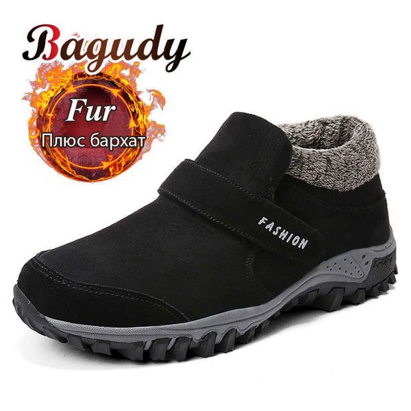 

super warm men winter boots quality snow boots for men non-slip ankle boots comfortable winter casual shoes male big size 39-47 210619, Black