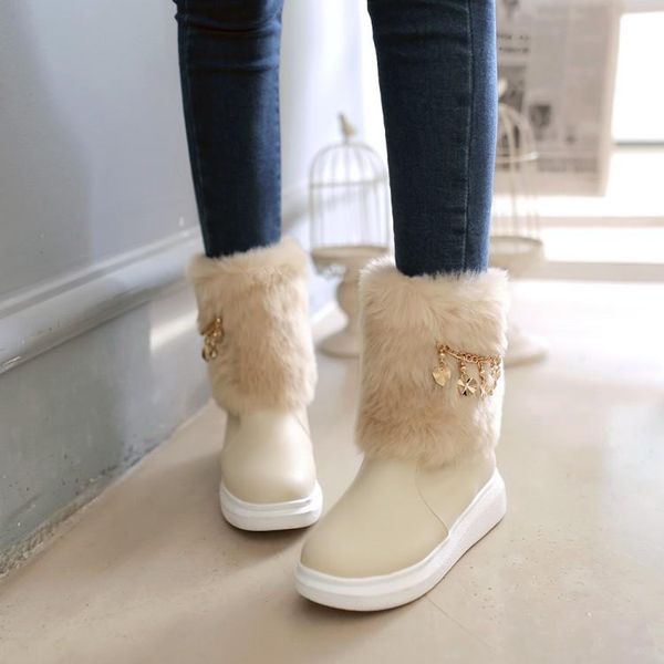 

boots big size 9 10 11 12 women shoes ankle for ladies woman winter solid color round head flat bottom, Black