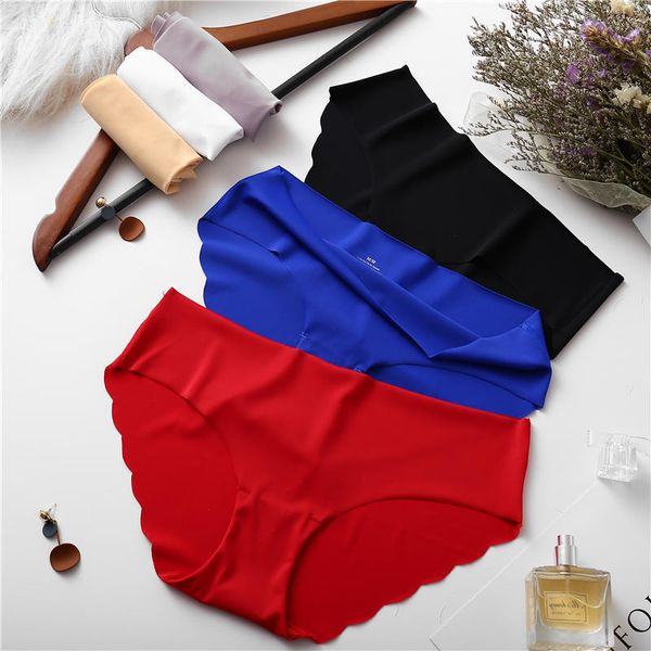 

women panties underwear ultra-thin seamless briefs for women's comfort low-rise ruffles lingerie summer fashion underpants, Black;pink