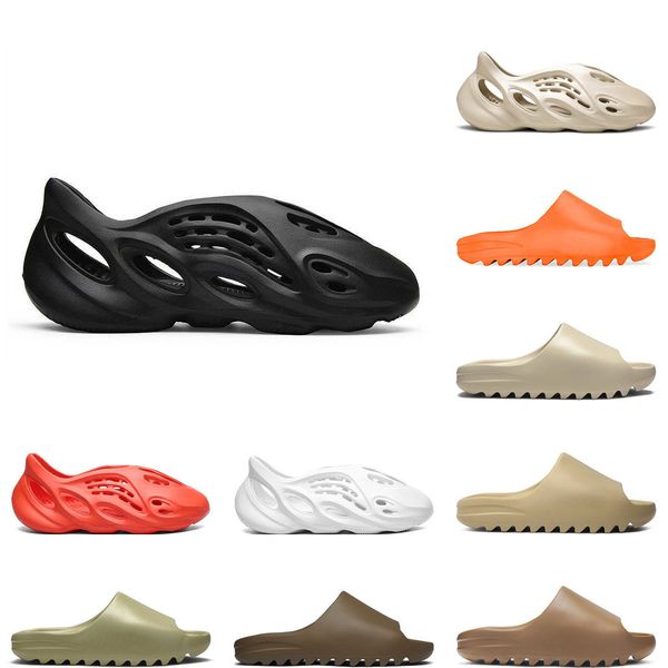 

men women slipper runner foam desert sand bone core earth brown orange resin mens womens slide sandal outdoor beach slippers size 36-45, Black