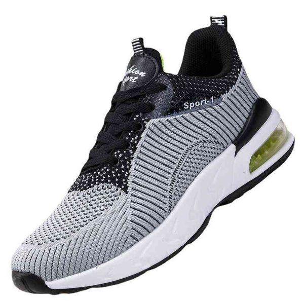 

autumn men's shoes 2021 korean version running comfortable breathable trendy student flying woven sports, Black