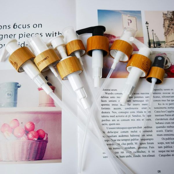 

storage bottles & jars 18-410 20-410 24-410 10pcs bamboo disc cap skincare packaging bottle pump lids eco friendly cover lotion spray top