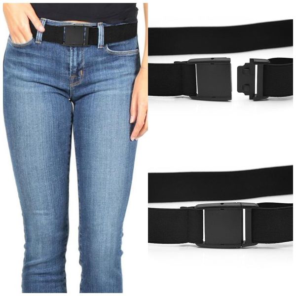 Cinture 7 colori moda per uomo donna cintura elasticizzata cinturino elastico regolabile con fibbia piatta jeans pantaloni cinturoni