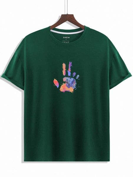 

men hand & splatter paint tee f2rs#, White;black