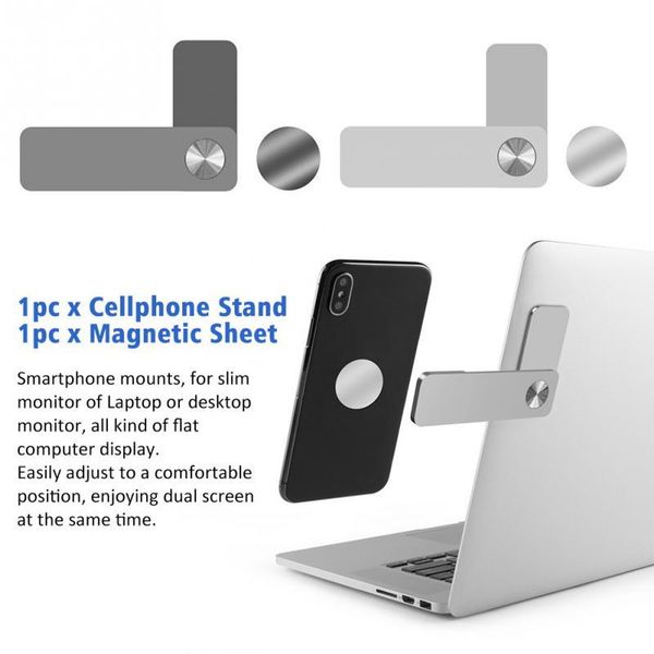 

notebook stand ultra thin for lapdual screen fixed home office side mount flat monitor magnetic phone holder aluminum alloy cell mounts