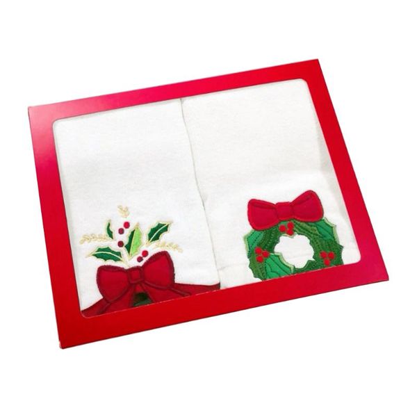 

towel cleaning cloth machine washable festival home bath embroidery water absorbent christmas pattern daily cotton blend square