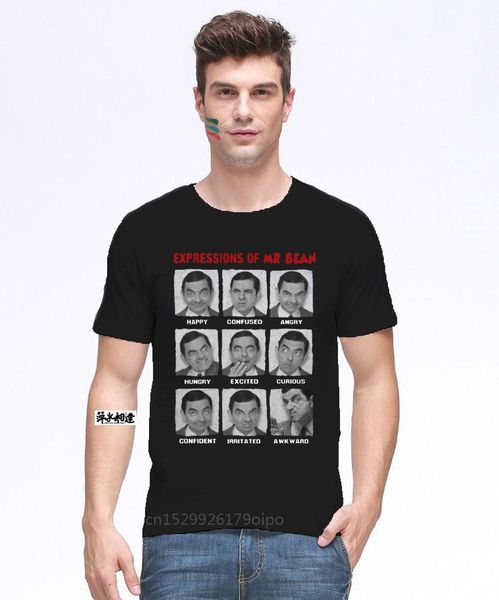 

men's t-shirts teelocity mr bean the expressions of graphic t-shirt, White;black