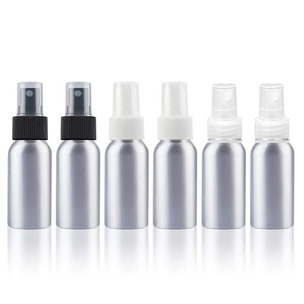 

storage bottles & jars 50pcs spray bottle empty aluminum travel atomizer nozzles sprayer refillable cosmetic metal packaging container 50ml