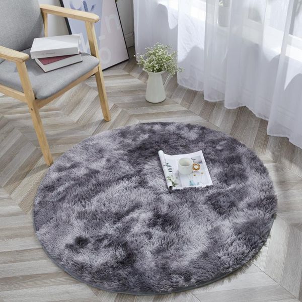 

carpets tie dye round carpet pography props home decorative recliner mat anti-slip rug gray gradient color plush living room