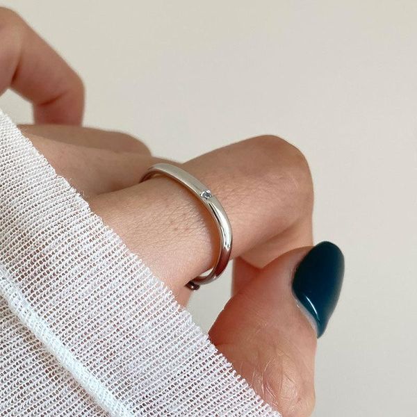 

cluster rings real 100% s925 sterling silver geometric square for women jewelry, simple adjustable wedding ring woman engagement bijoux, Golden;silver