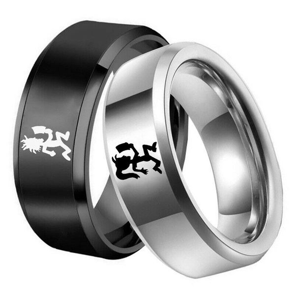 

8mm hatchet boy and girl symbol rings stainless steel band lover jewelry gifts, Silver