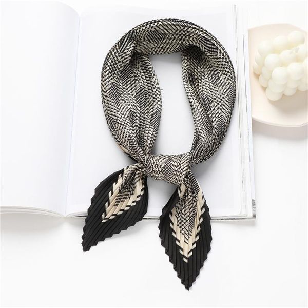 

scarves fashion print silk shawl crinkle square scarf for hair headband head wraps neckerchief female foulard hijab bandana 2021, Blue;gray