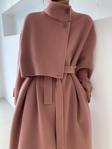 

women's wool & blends woolen coat d017, Black