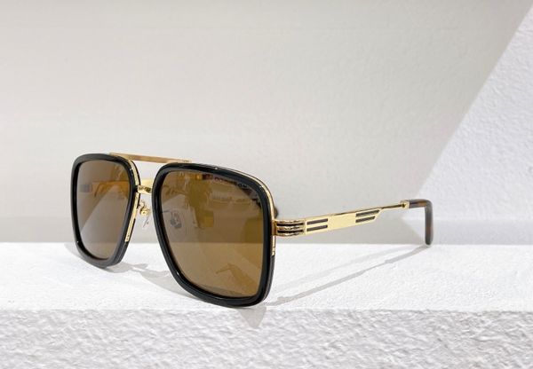 

attitude square sunglasses gold brown lens sunnies pilote glasses for men women occhiali da sole firmati uv400 protection with box, White;black