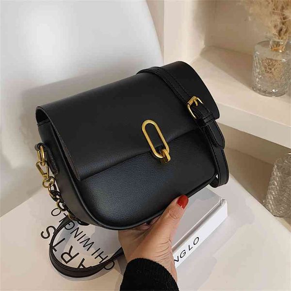 

french small women's 2021 new versatile messenger single shoulder bag soft leather